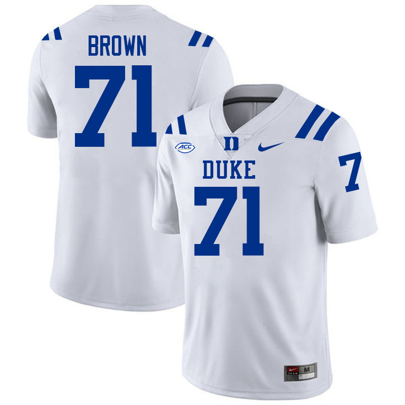 Duke Blue Devils #71 Jamin Brown College Football Jersey Stitched-White